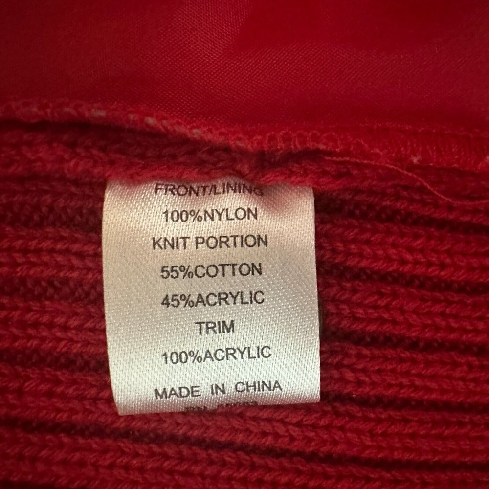 For Cynthia Quilted Red Vest With Knit Back And Black Faux Fur Trim Hood Size L - Picture 3 of 8